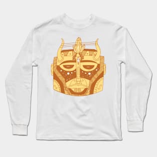 Terracotta African Mask No 8 Long Sleeve T-Shirt